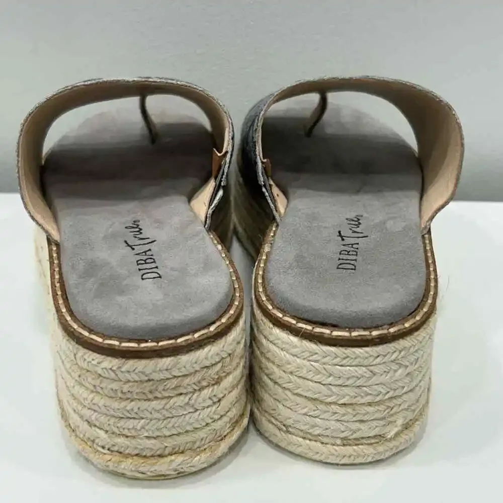 Diba True Demi Chase Size 7 Snake Print Gray Wedge Sandal Espadrille‎ New In Box